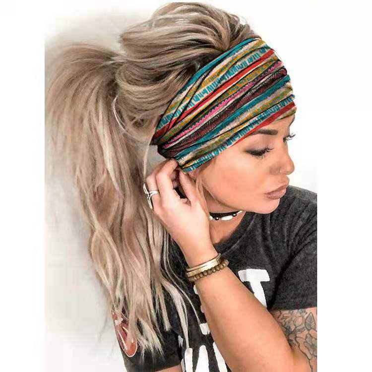 Fascia per capelli larga da yoga estiva da donna