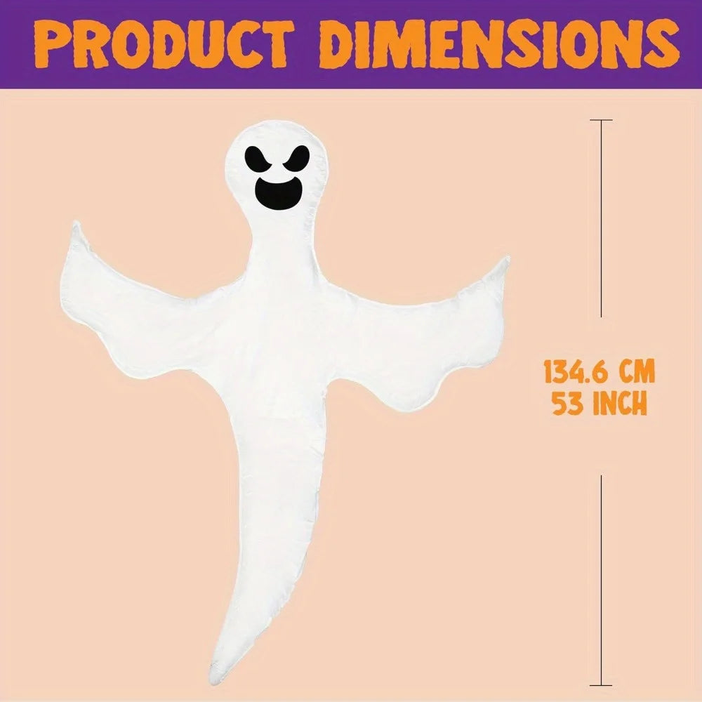 53''Halloween Bendable Tree Wrap Ghost Decoration for Halloween Outdoor Lawn Tree Pilar Decorations Ghost Party Supplies Photobooth Props