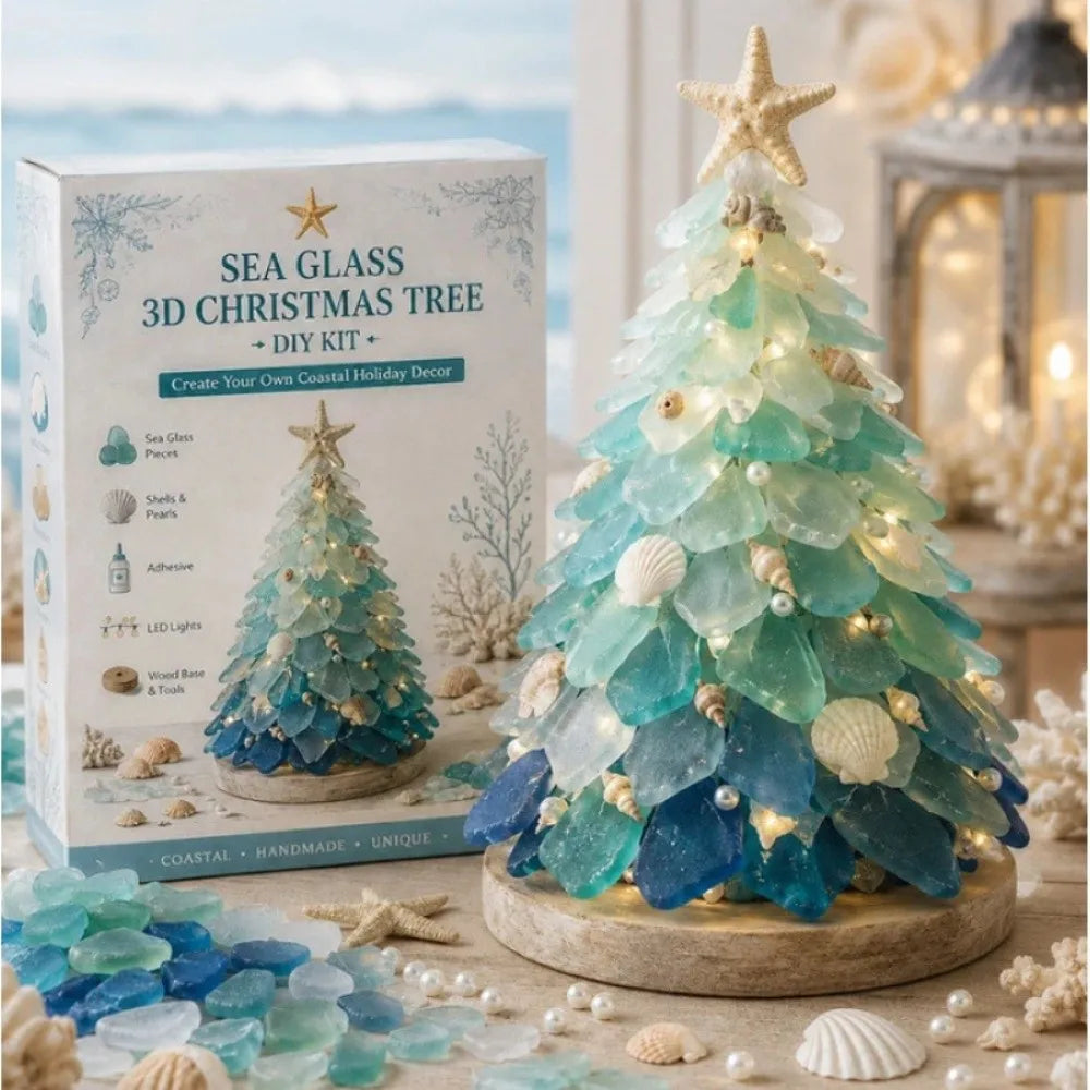 Handmade Sea Glass Art Kit For Textured Tabletop Display Crafting