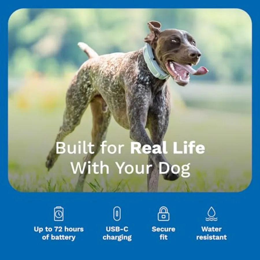 Wireless GPS Dog Fence Tracking Collar for Medium Large Dogs 15-28 Neck Size Waterproof Smart Collar with App Controlled Tracki