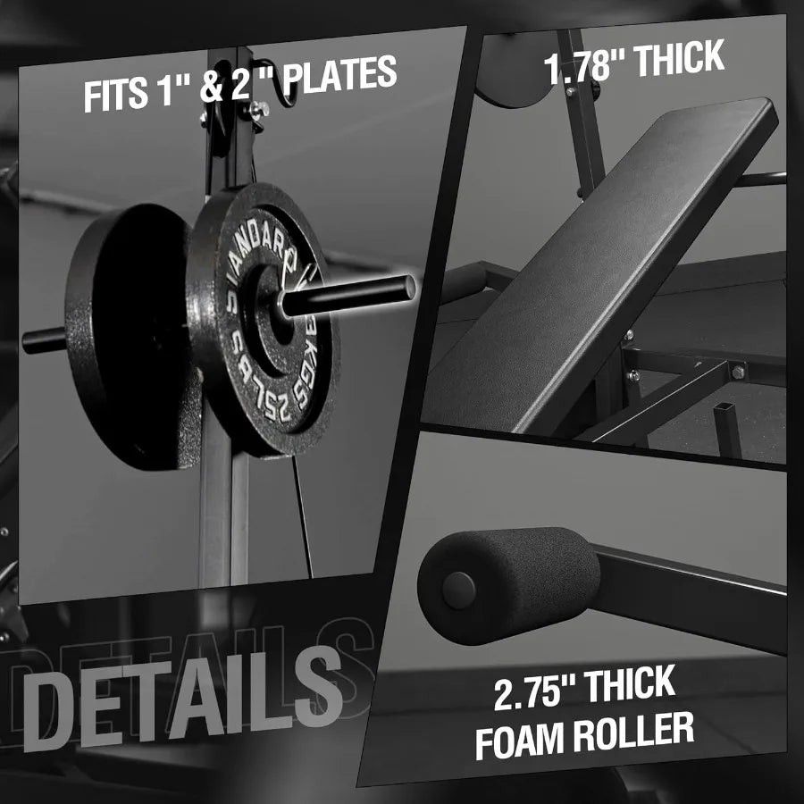 8 in 1 Weight Bench Set with Leg Extension and Leg Curl, Multi-Function Bench Press Set with Preacher Curl Pad and Chest Fly