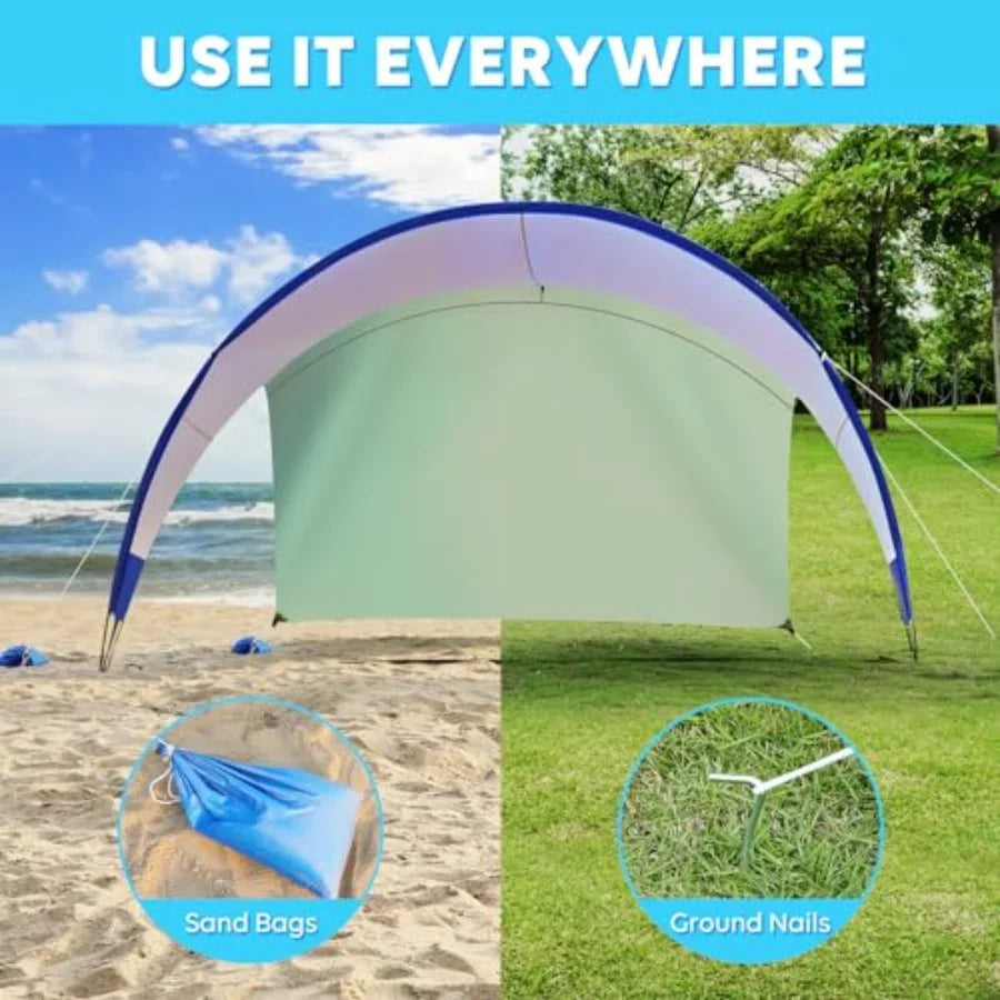 UPF 50+ Pop Up Beach Tent, Easy Set Up Beach Umbrella, Sun Shelter for 2-3 People UV Protection Portable Sunshade, Baby Canopy
