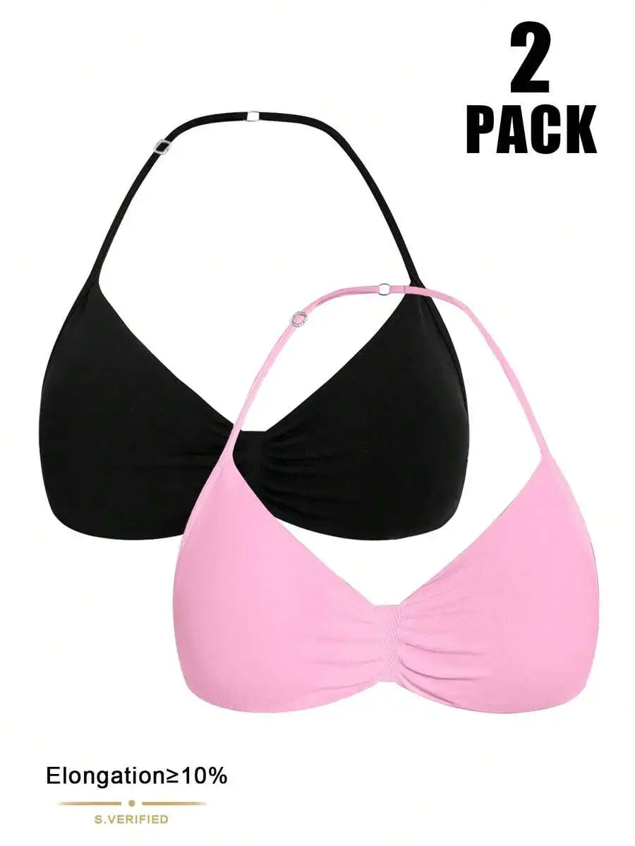 Velisys Seamless Women Solid Color Ruched Everyday Fitness Sports Bra