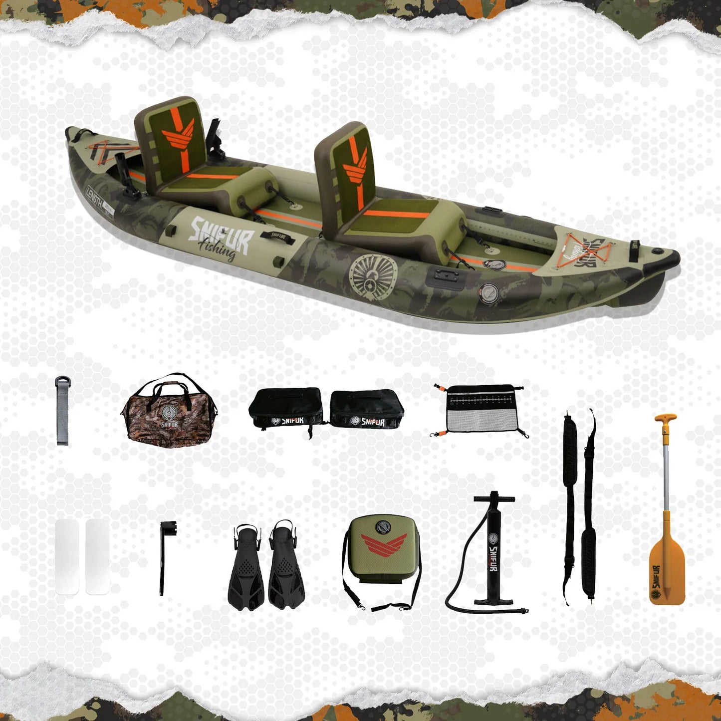 Nawakar Inflatable Kayak, Fishing Kayak, Portable Touring Kayaks Inflatable PVC Kayak Fishing Canoewith Padded Seat, Hand Pump