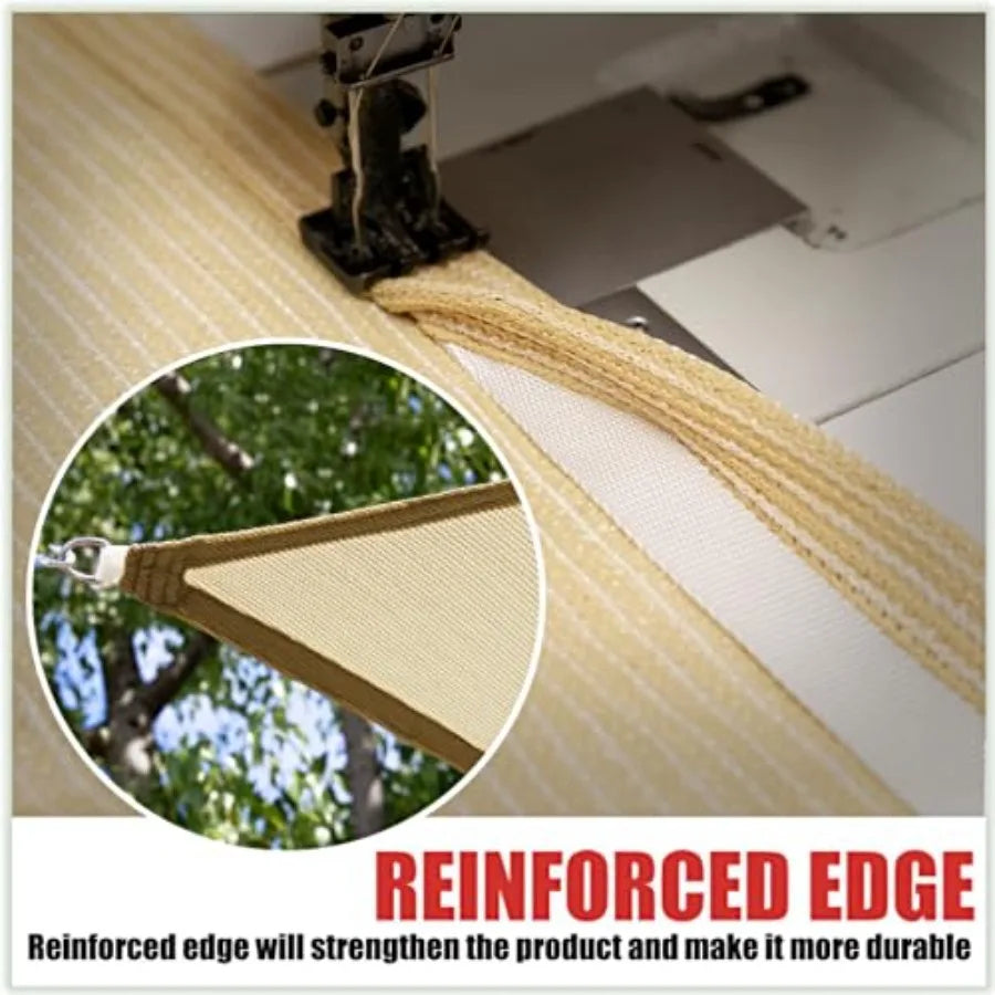 20' x 20' x 20' Triangle TAPT20 Sun Shade Sail Canopy Mesh Fabric UV Block UPF50 - Commercial Heavy Duty - 190 GSM - 3 Years Wa