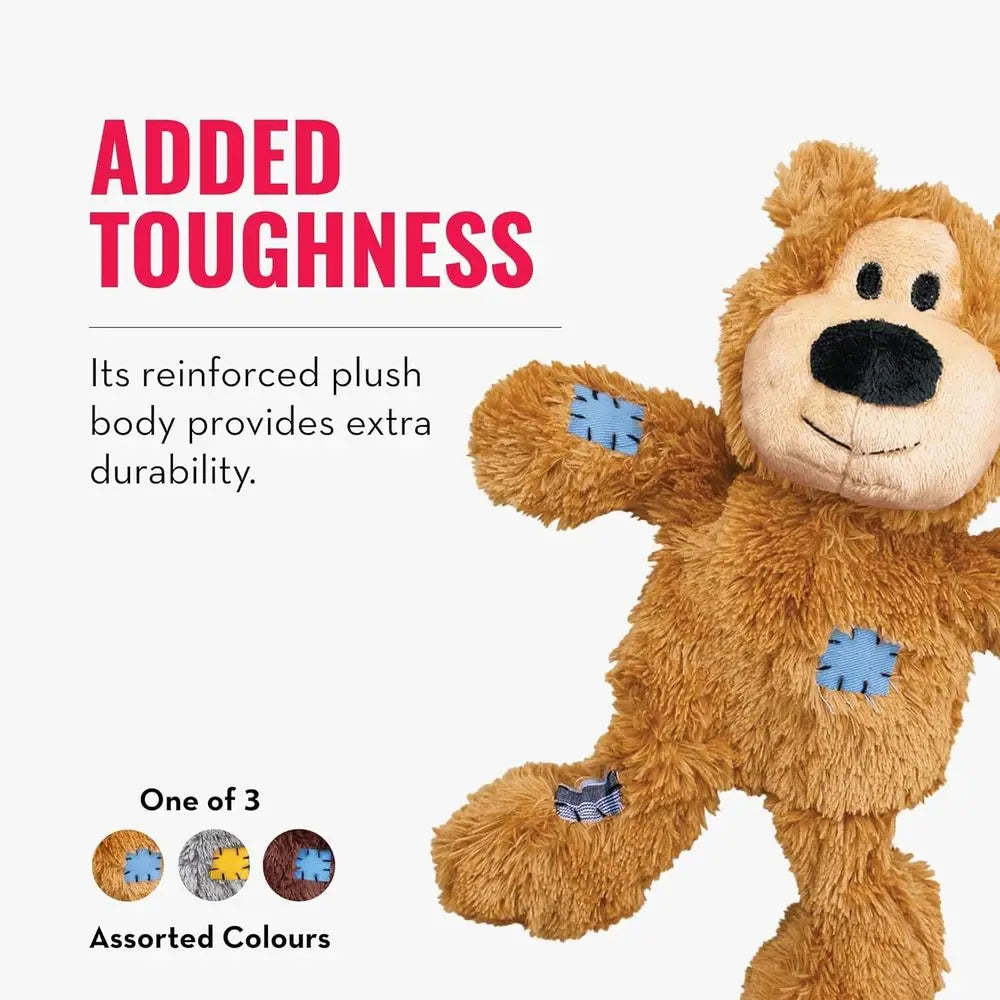 Wild Knots Bears Durable Dog Toys with Internal Knotted Ropes Minimal Staining Assorted Colors Medium/Large