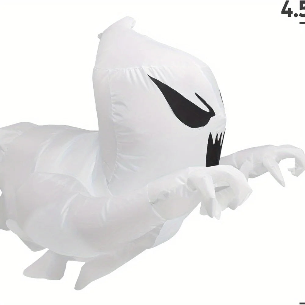 4.5 FT Window Ghost Halloween Inflatable Scary Flying Ghost Broke Out from Window Inflatable with Build-in LED Blow Up Ghost for Halloween Party Indoor, Outdoor Yard Garden Lawn Decoration