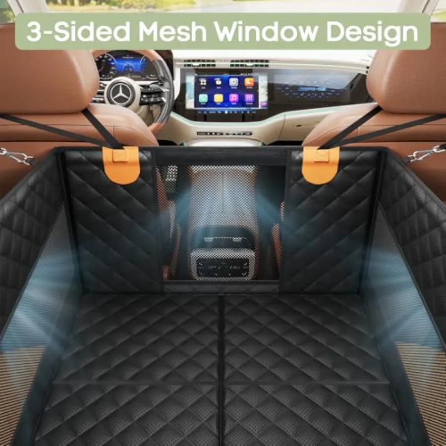 Dog Car Seat for Large Medium Dogs, Back Seat Extender for Pets with Hard Bottom, Strong Support Waterproof Dog Seat Cover with