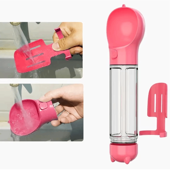 3-in-1 Tragbare Hundewasserflasche und Futterspender