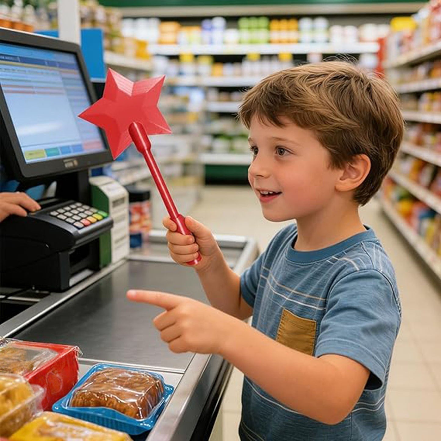 3D Printed Contactless Payment Magic Wand With Star Design