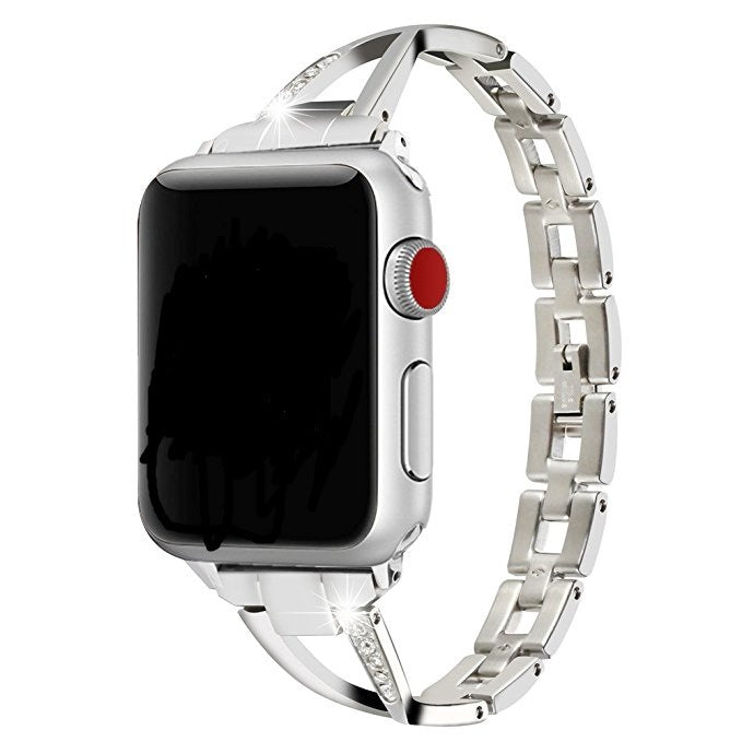 Apple Watch Armband X-Type Edelstahl mit Diamanten