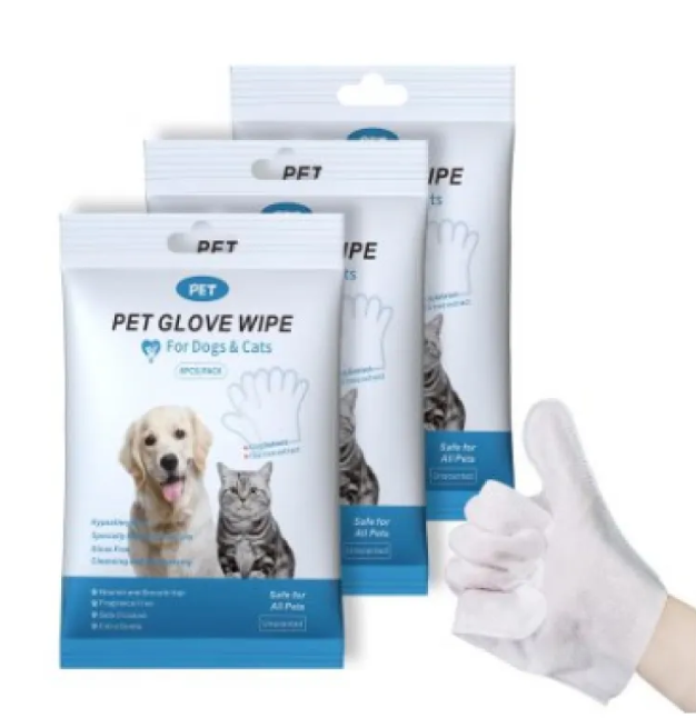 Premium Pet Cleaning Gloves And Gentle Hygiene Wipes For Dogs
