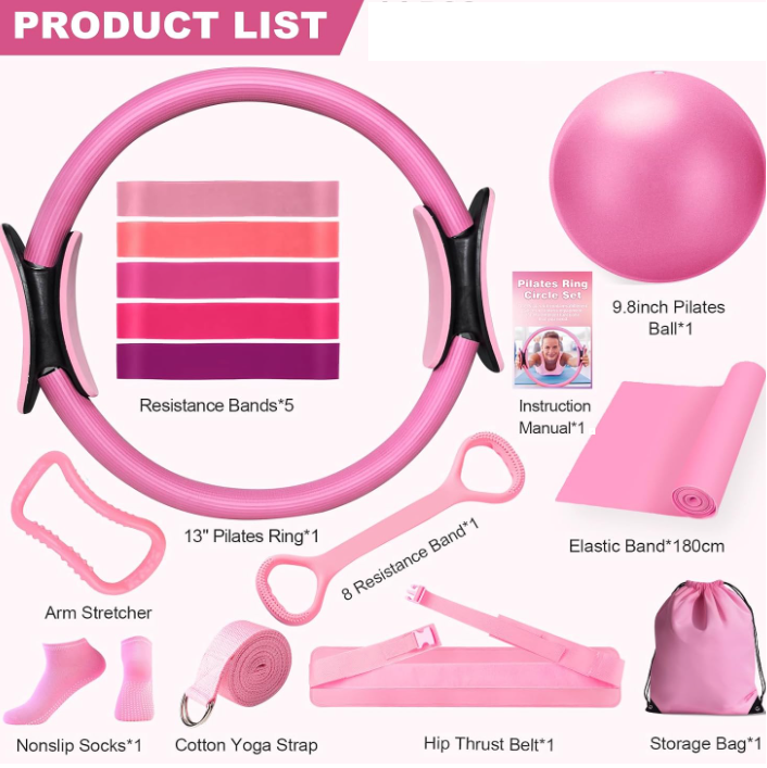 Premium 13 Piece Yoga Pilates Exercise Set For Home Fitness