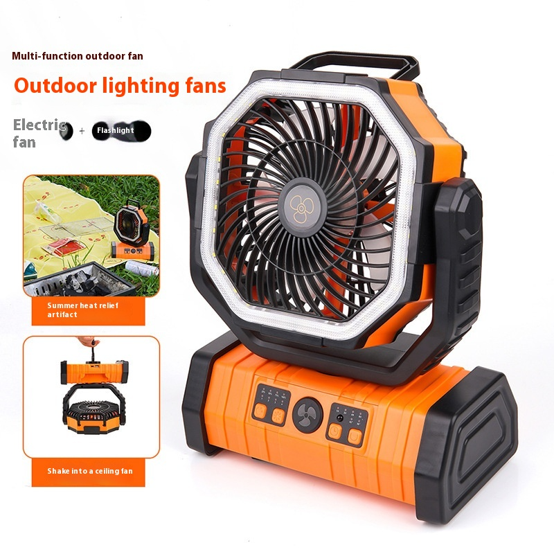 Multifunctional Camping Fan With LED Light And Power Bank