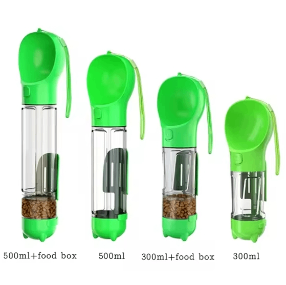 3-in-1 Tragbare Hundewasserflasche und Futterspender
