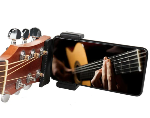 Secure Smartphone Holder For Guitar Live Streaming Recording Stand