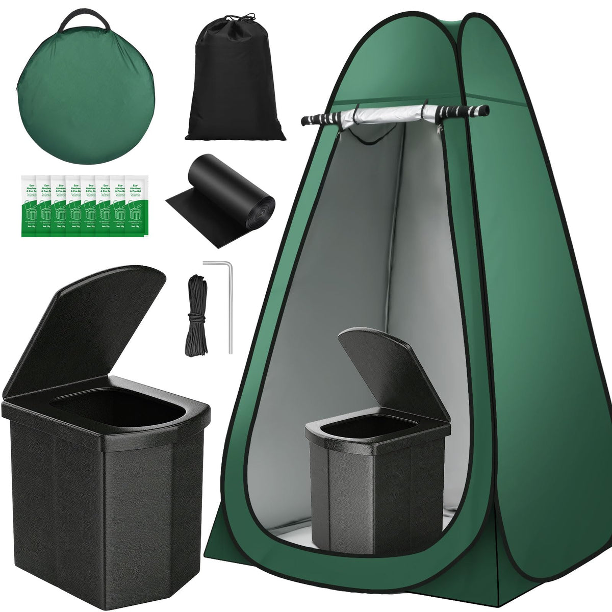Camping Bathroom Tent and Toilet 16.5 XL Portable Toilet Tent for Adults Camping Toilets Portable Tent Pop Up Privacy Toilet Tent for Camping