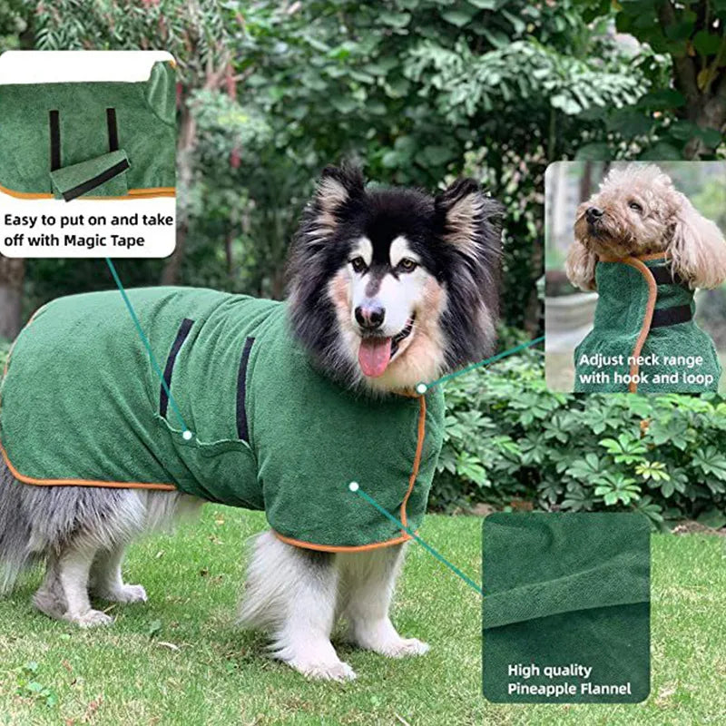 Ultra Absorbent Fast Drying Microfiber Pet Bathrobe Towel