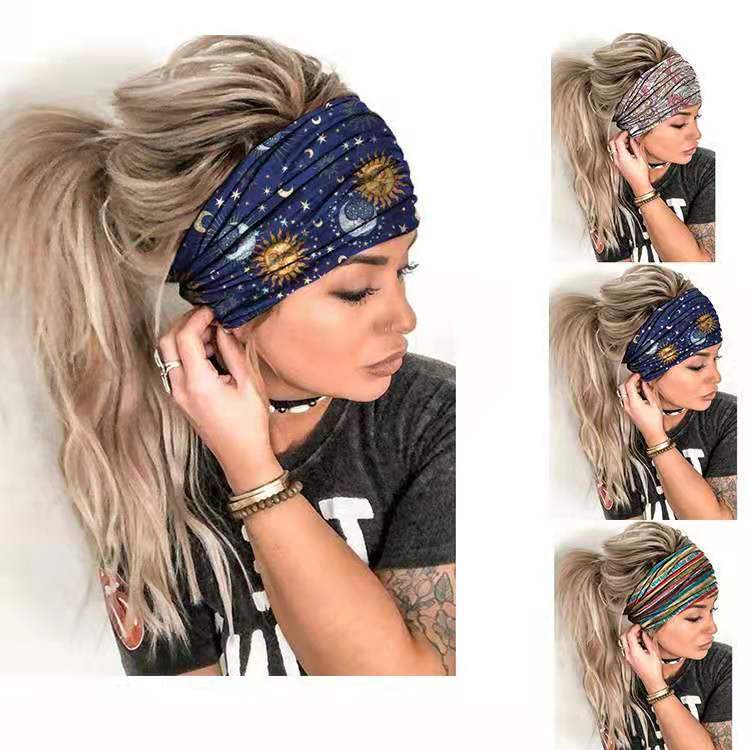 Fascia per capelli larga da yoga estiva da donna