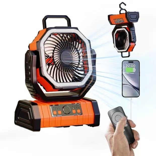 Multifunctional Camping Fan With LED Light And Power Bank