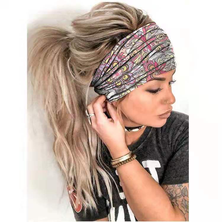 Fascia per capelli larga da yoga estiva da donna