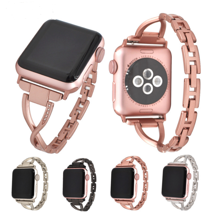 Apple Watch Armband X-Type Edelstahl mit Diamanten