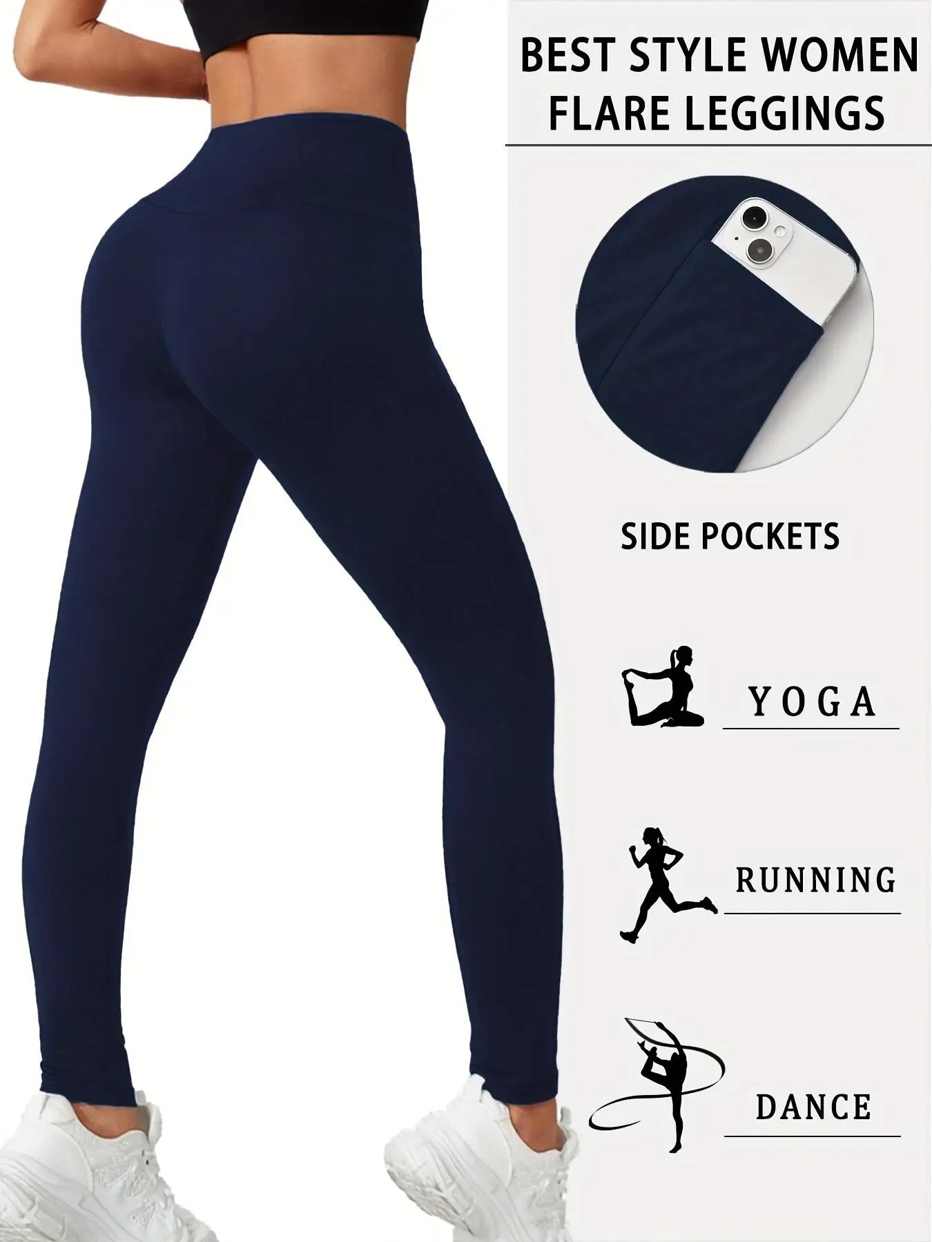4pcs Plus Size High-Waist Fleece-Lined Yoga Pants with Side Pockets for Yoga Fitness Hiking Outdoor Activities Comfort Versatile