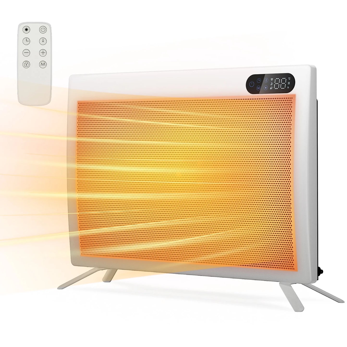 1500W Convection Panel Heater Under Desk Freestanding Wall Mountable Quiet Infrared Space Heater Energy Efficient Smart WiFi App