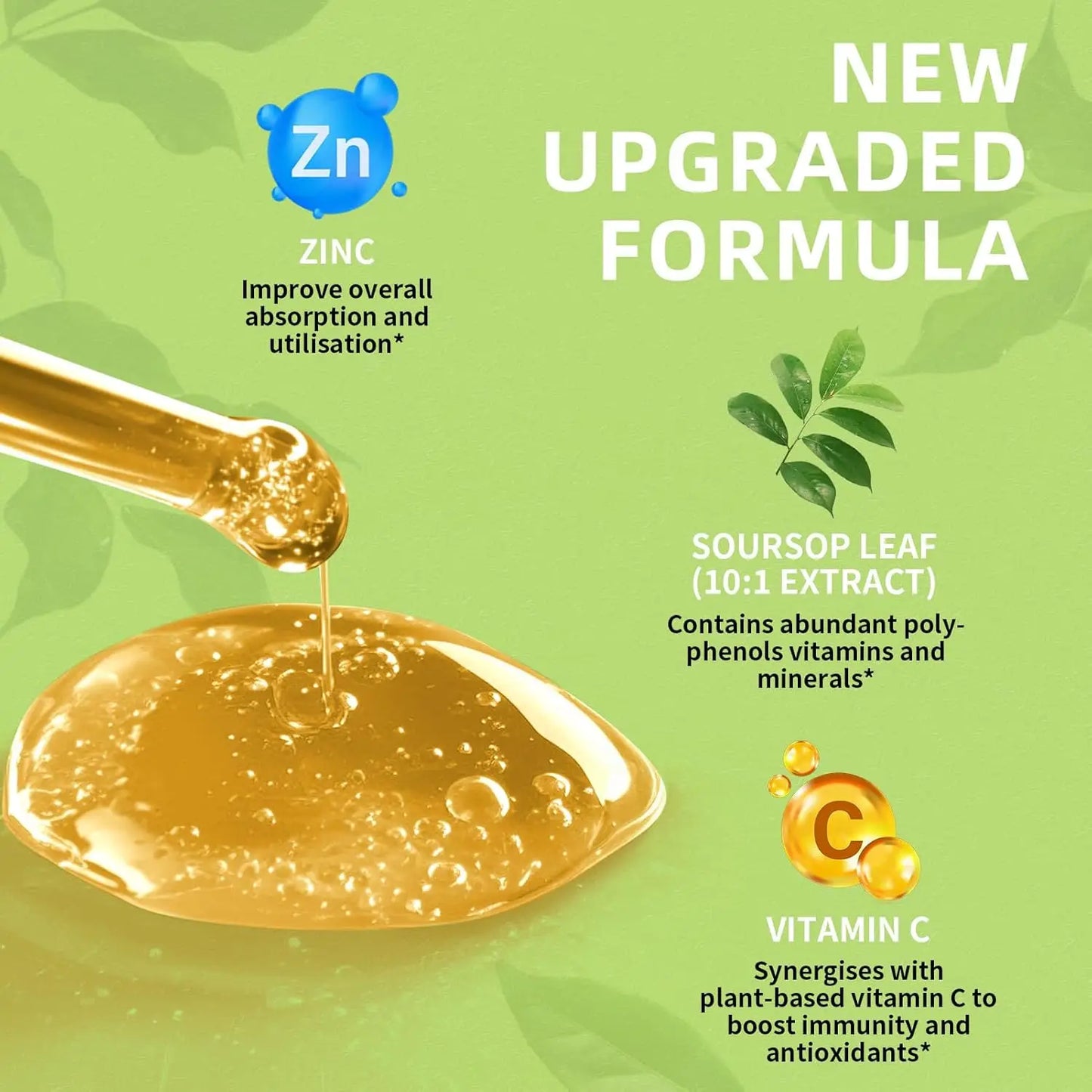 Lukaree Pure Soursop Graviola Leaf Drop with Cold Extractfor Immunity, Gut Health & Natural Energy Support Vegan Gluten-Free