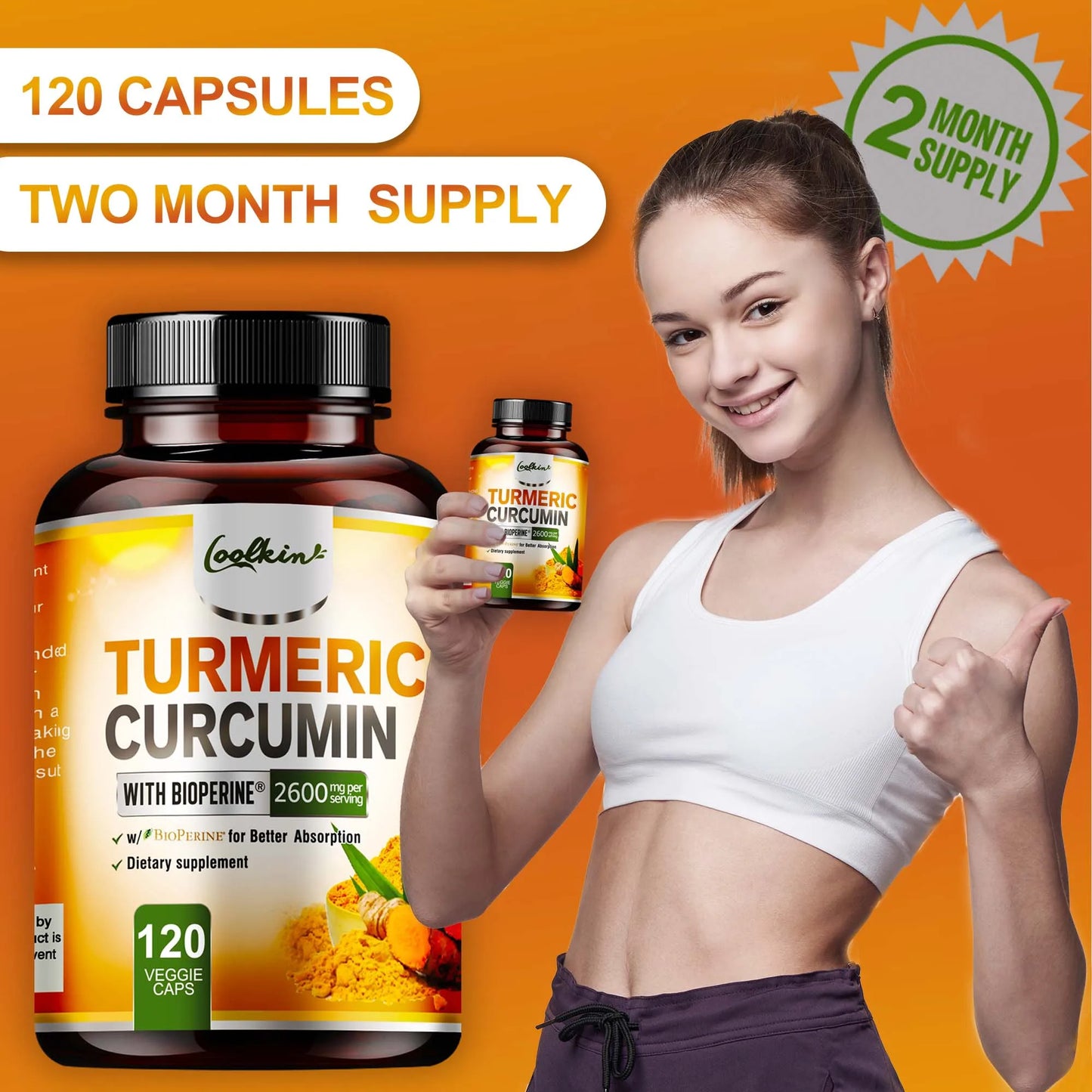 Coolkin Turmeric Curcumin With Bioperine Highly Absorbable Supplement