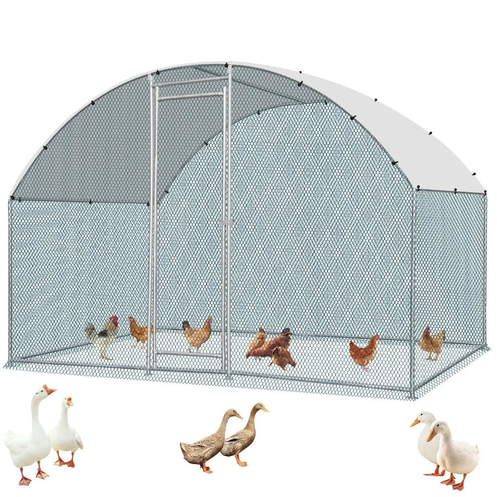 6.5 x 10 FT Metal Walk In Chicken Coop Run Cage Rabbit Hutch Hen House Enclosure