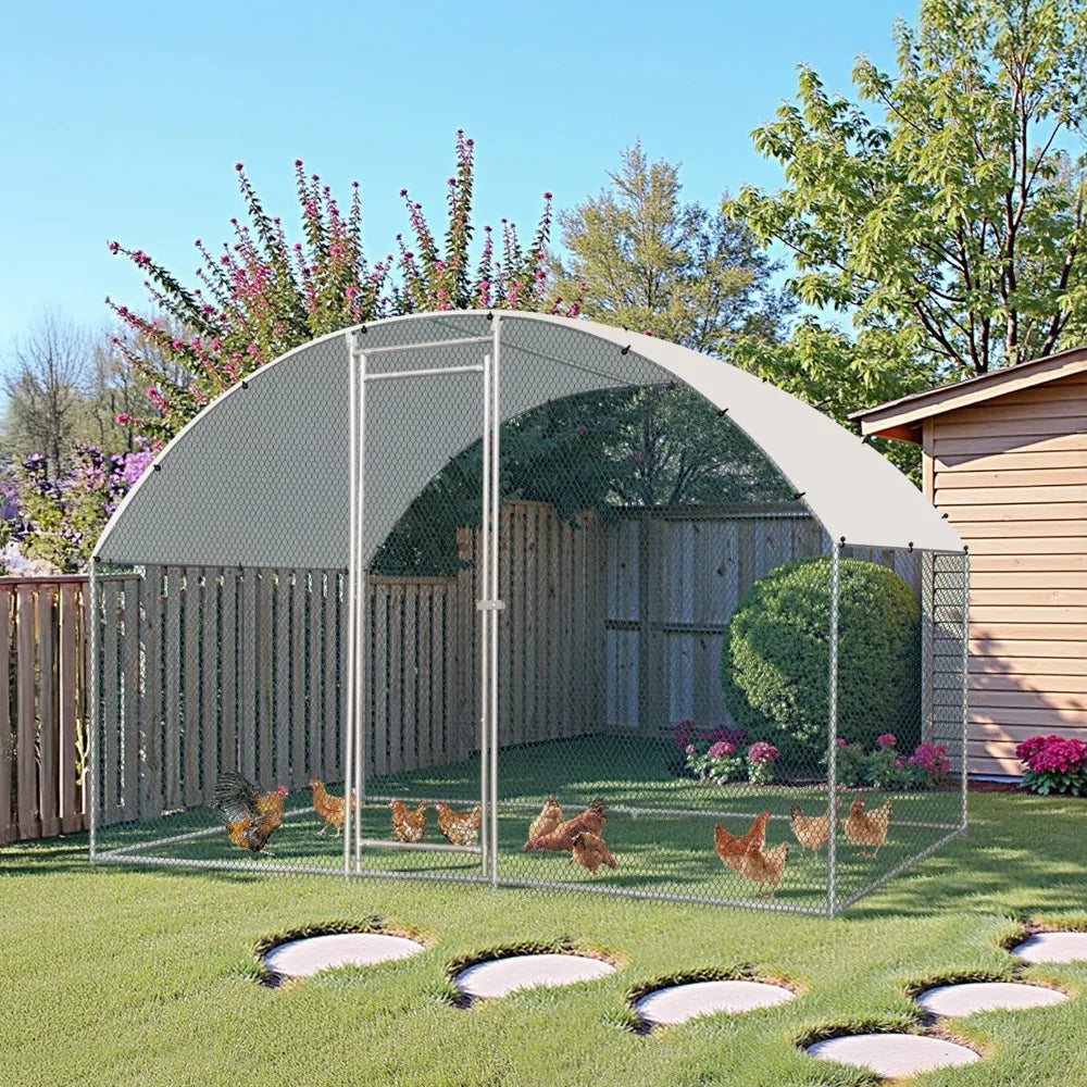 6.5 x 10 FT Metal Walk In Chicken Coop Run Cage Rabbit Hutch Hen House Enclosure
