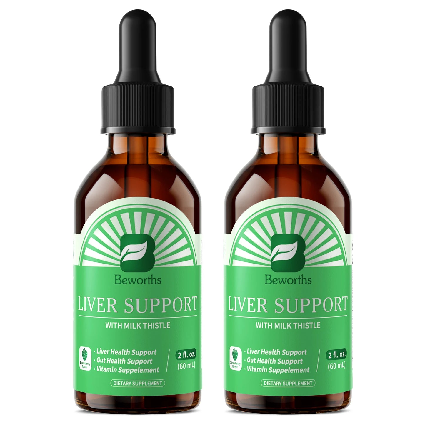 BEWORTHS Liver Health Support Drops with Milk Thistle，NAC and L-Glutamine Relieve Stomach Discomfort Gentle Stomach GMO FREF