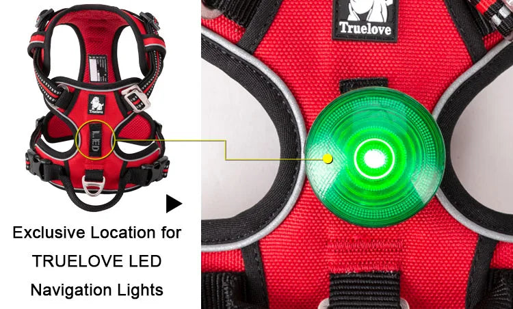 Truelove Reflective Adjustable Nylon Dog Harness for Walking and Training