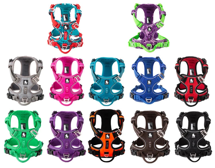 Truelove Reflective Adjustable Nylon Dog Harness for Walking and Training