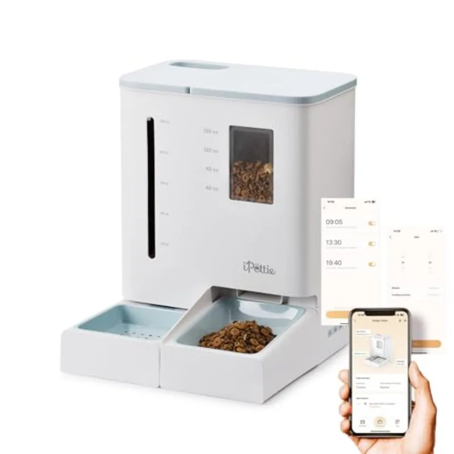 FW54 5G/2.4GHz WiFi Automatic Feeder and Waterer 2-in-1 Set for Pets 300 oz Large Capacity for 2 Weeks Perfect for Working Pare