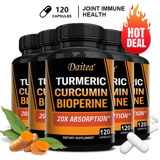 Turmeric Curcumin with BioPerine 95%-Better Absorption, Natural Joint Support Supplement, Vegan Herbal Extract