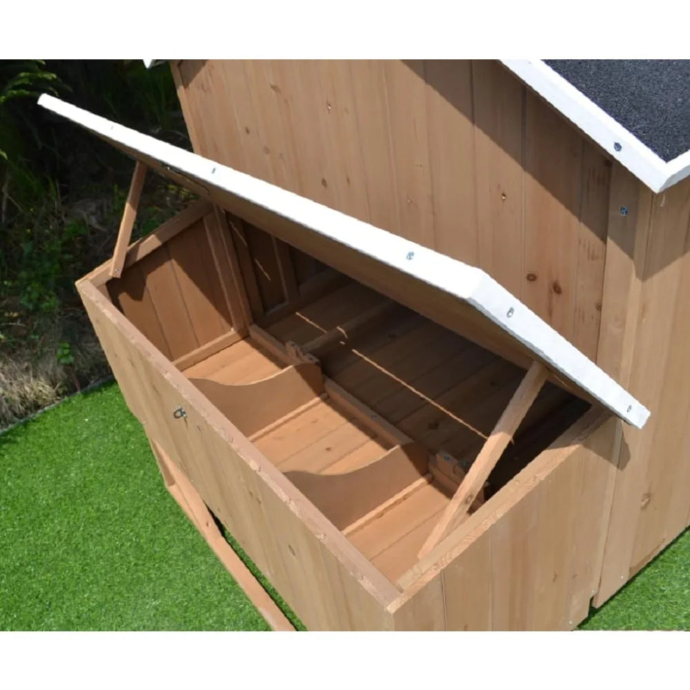 Deluxe Large Wood Chicken Coop Backyard Hen House 4-8 Chickens with 3 Nesting Box
