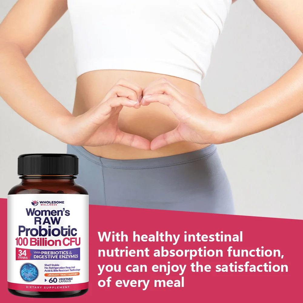 Probiotics for Women, 100 Billion CFU, with Prebiotics, Digestive Enzymes and Urinary Tract Protection