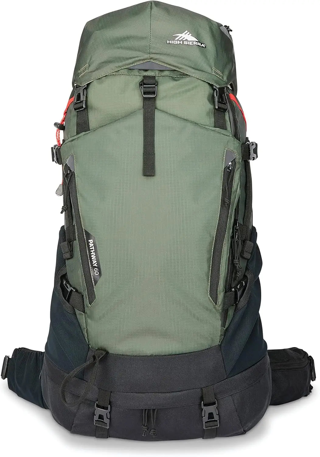 60L Hiking Backpack with Hydration Sleeve, Water Repellent, for Camping & Traveling