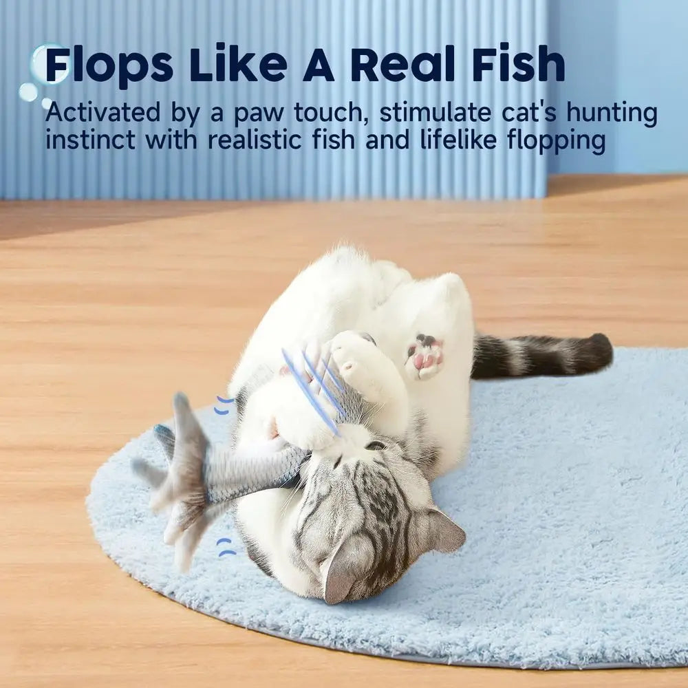 Toysloppingish with Catnip, Moving Kitten Kicker, loppy Wiggle Carpmall Dogs, Interactive Motion Kitty Exercise, 10.5 Inches