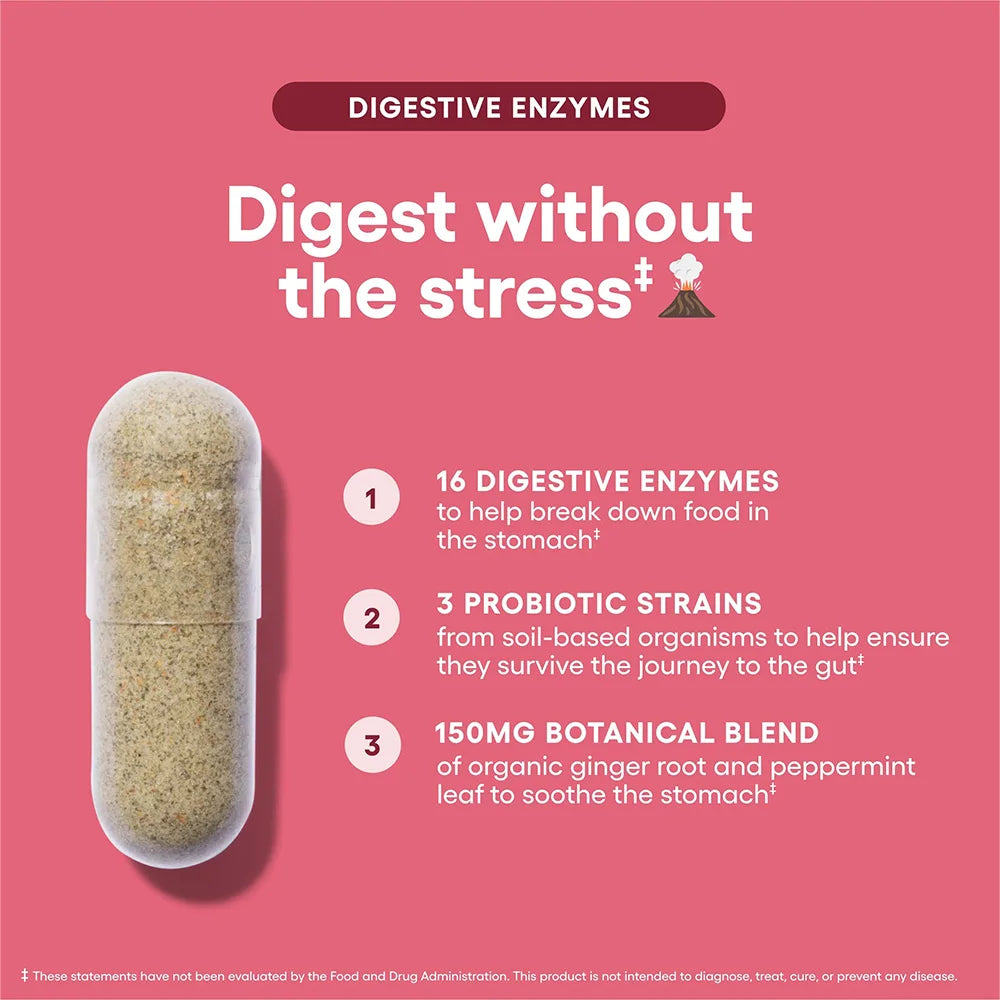 Digestive Enzymes for Bloating & Digestion - with Organic Prebiotics & Probiotics for Gut & Digestive Health - Vegan, Gluten-Free