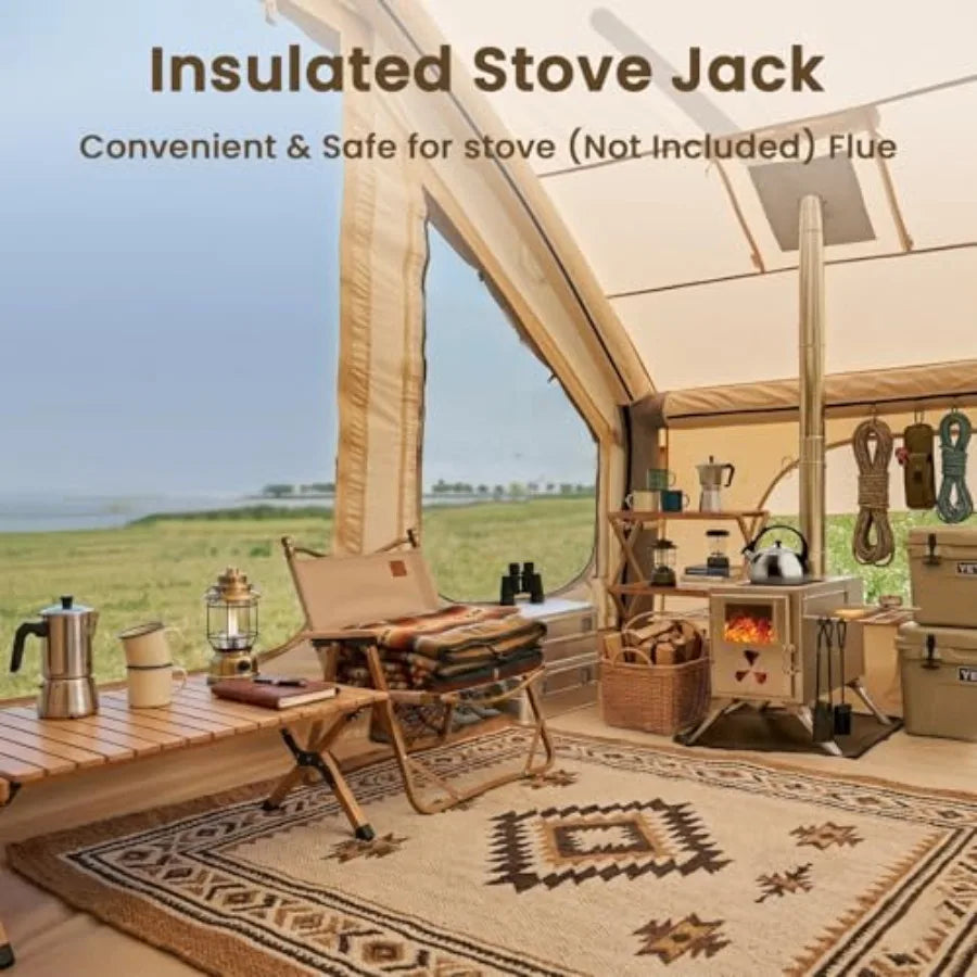 Inflatable Tents for Camping, Super Easy to Blow Up Tent with Hand Pump, Waterproof Oxford Cloth Stove Jack, Spacious Air Tent
