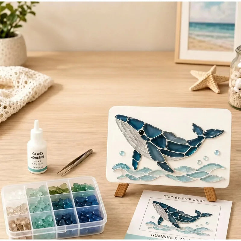 DIY Sea Glass Mosaic Kit for Handmade Ocean Inspired Art