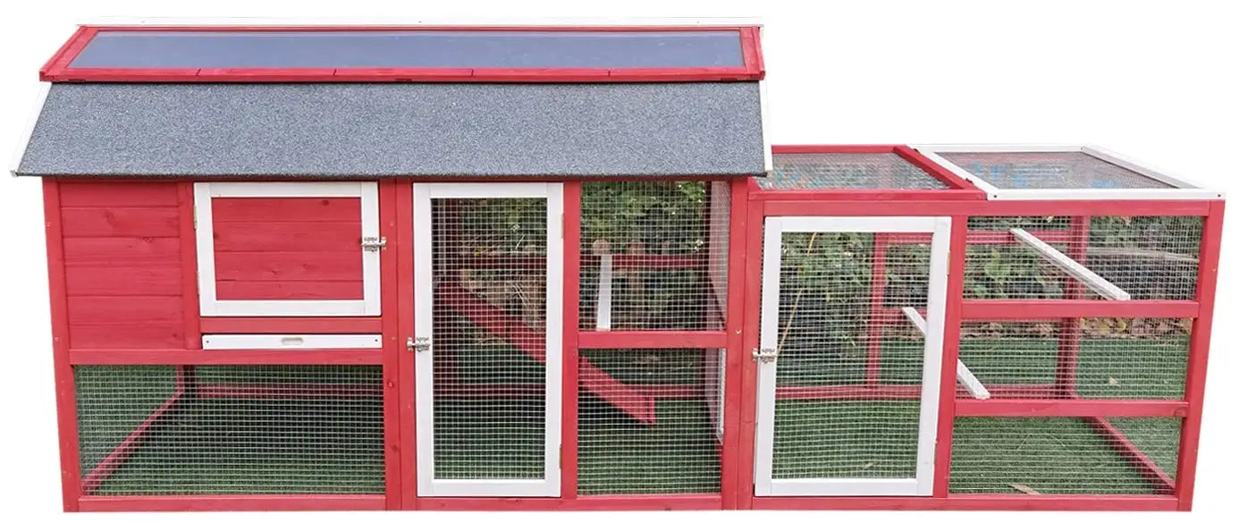 Large 102" Wood Chicken Coop Backyard Hen House Nesting Box & Run & Cleaning Tray New, Customized