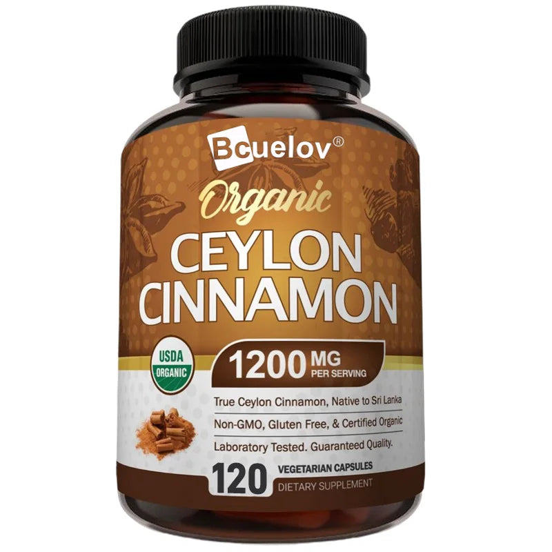 Organic Ceylon Cinnamon Capsules - 1200mg Per Serving - Joints Healthy, Antioxidant Supports