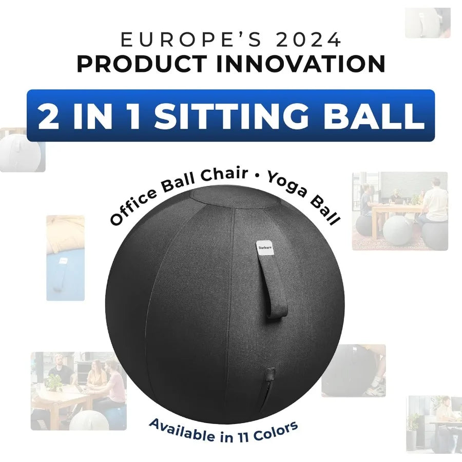 Balance Ball Chair for Office and Home Ergonomic Exercise Ball for Posture and Back Pain Relief Yoga Ball Chair Sitting Ball wi