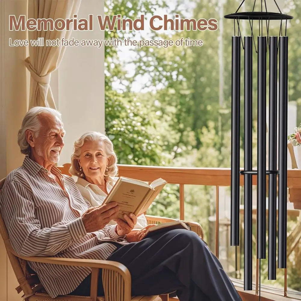 Large Wind Chimes for Home Garden Decor, Deep Tone Wind Chimes for Mom Grandma, Memorial Sympathy Gifts for Loss of Loved One, B
