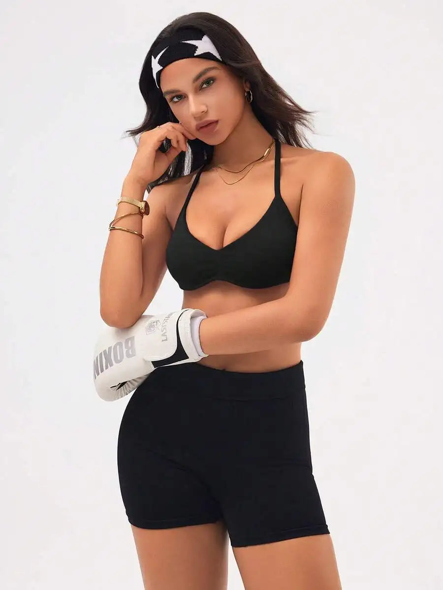 Velisys Seamless Women Solid Color Ruched Everyday Fitness Sports Bra
