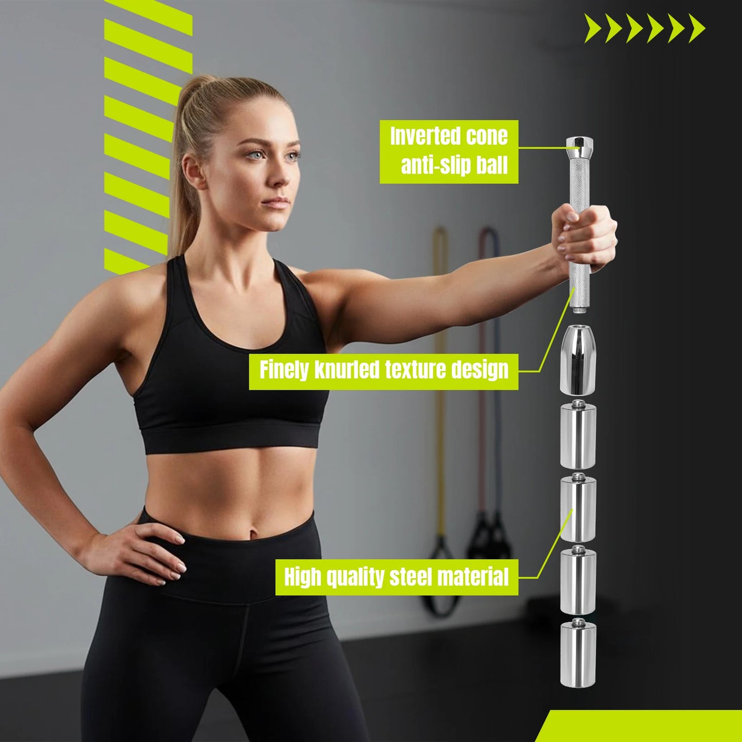 Weighted Hammer Barbell Multi-Purpose Solid Pure Steel Barbell Wear Resist for Exercise Grips & Forearms Workouts
